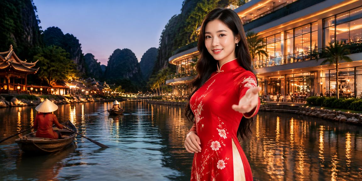 Người dùng nhận thưởng nạp tiền lần đầu tại Ninh Bình mặc áo dài truyền thống