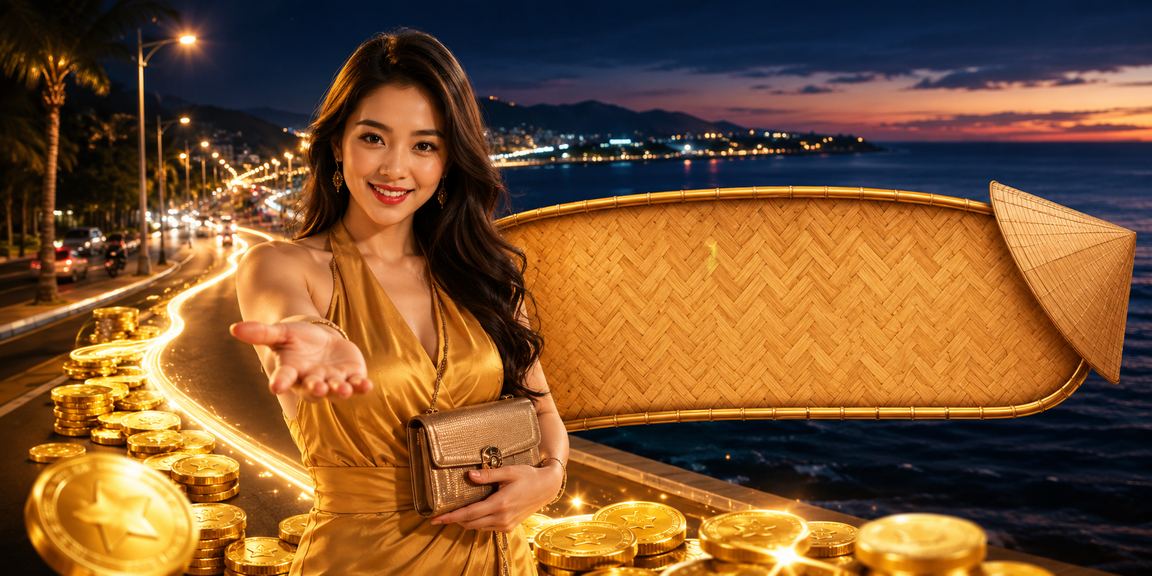 Người dùng thư giãn bên bờ biển Phan Thiết với nón lá truyền thống Việt Nam