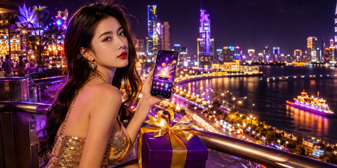 Màn hình điện thoại hiển thị casino neon tại Sài Gòn về đêm